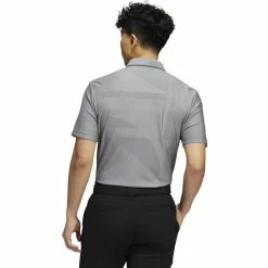 ADIDAS Shapes Jacquard Polo -Golf Sales Store adidas shapes jacquard polo grey three black 02 05416.1676598327