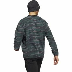 ADIDAS Texture Print Crewneck -Golf Sales Store adidas texture print crewneck black shadow green 02 70450.1673906677