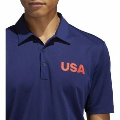 ADIDAS Ultimate365 USA Golf Solid Polo -Golf Sales Store adidas ultimate 365 usa golf solid polo dark blue 03 02822.1659043263