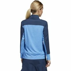 ADIDAS Women's Colorblock Quarter Snap Jacket -Golf Sales Store adidas womens colorblock quarter snap jacket blue rush 02 24238.1676579963