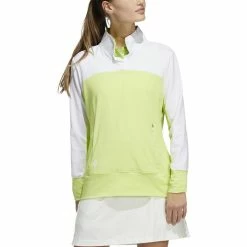 ADIDAS Women's Colorblock Quarter Snap Jacket -Golf Sales Store adidas womens colorblock quarter snap jacket pulse lime 01 50851.1676589827