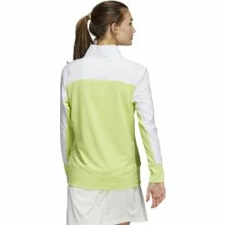 ADIDAS Women's Colorblock Quarter Snap Jacket -Golf Sales Store adidas womens colorblock quarter snap jacket pulse lime 02 17412.1676584750