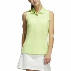 ADIDAS Women's Primeblue Ottoman Stripe Sleeveless Polo -Golf Sales Store adidas womens primeblue ottoman stripe sleeveless polo pulse lime 01 52993.1647972767