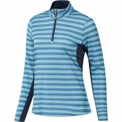 ADIDAS Women's Printed Sun Protection 1/4 Zip -Golf Sales Store adidas womens printed sun protection 1 4 zip crew navy 01 90026.1676581119