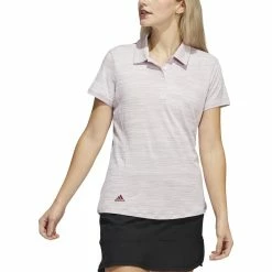 ADIDAS Women's Space-Dyed Polo -Golf Sales Store adidas womens space dyed polo almost pink legacy burgundy 01 02813.1647973321
