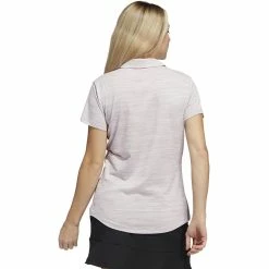 ADIDAS Women's Space-Dyed Polo -Golf Sales Store adidas womens space dyed polo almost pink legacy burgundy 02 69099.1647973321