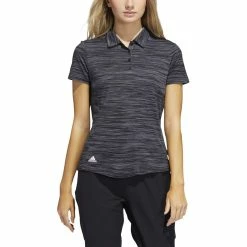 ADIDAS Women's Space-Dyed Polo -Golf Sales Store adidas womens space dyed polo black white 01 43491.1647973321