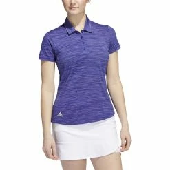 ADIDAS Women's Space-Dyed Polo -Golf Sales Store adidas womens space dyed polo legacy indigo white 01 51872.1647973321