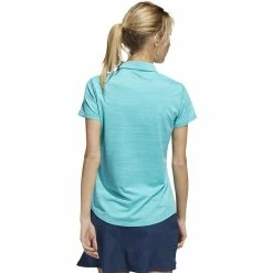 ADIDAS Women's Space-Dyed Polo -Golf Sales Store adidas womens space dyed polo semi mint rush blue rush 02 62784.1647973321