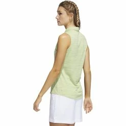 ADIDAS Women's Space-Dyed Sleeveless Polo -Golf Sales Store adidas womens space dyed sleeveless polo pulse lime legacy indigo 02 13065.1647975079