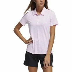 ADIDAS Women's Spacedye Polo -Golf Sales Store adidas womens spacedye polo white screaming pink 01 16875.1631905137