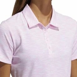 ADIDAS Women's Spacedye Polo -Golf Sales Store adidas womens spacedye polo white screaming pink 03 39754.1631905137