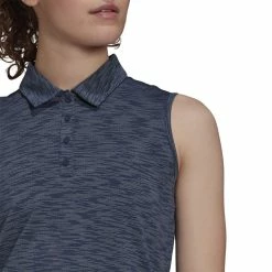 ADIDAS Women's Spacedye Sleeveless Polo -Golf Sales Store adidas womens spacedye sleeveless polo crew navy white 03 68517.1631905890