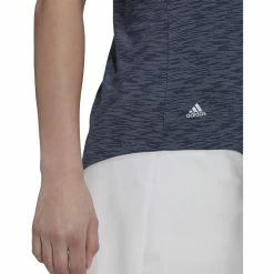 ADIDAS Women's Spacedye Sleeveless Polo -Golf Sales Store adidas womens spacedye sleeveless polo crew navy white 04 27308.1631905890
