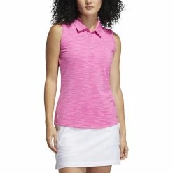 ADIDAS Women's Spacedye Sleeveless Polo -Golf Sales Store adidas womens spacedye sleeveless polo screaming pink wild pink 01 77499.1631905890