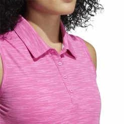 ADIDAS Women's Spacedye Sleeveless Polo -Golf Sales Store adidas womens spacedye sleeveless polo screaming pink wild pink 04 72776.1631905890