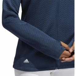 ADIDAS Women's Textured Layer Jacket -Golf Sales Store adidas womens textured layer jacket crew navy 03 34816.1633102078