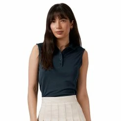 Antigua Women's Tribute Sleeveless Polo -Golf Sales Store antigua womens tribute sleeveless polo black 01 39501.1676588555