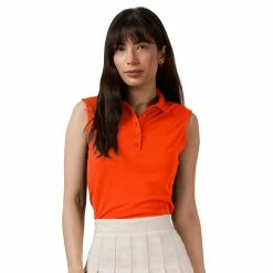 Antigua Women's Tribute Sleeveless Polo -Golf Sales Store antigua womens tribute sleeveless polo mango 01 57895.1676577088