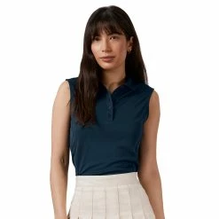 Antigua Women's Tribute Sleeveless Polo -Golf Sales Store antigua womens tribute sleeveless polo navy 01 01458.1676588947