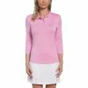 Callaway Women's Swing Tech 3/4 Sleeve Polo -Golf Sales Store callaway womens swing tech 3 4 sleeve polo pink sunset 01 44471.1654789378