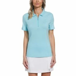 Callaway Women's Tonal Heather 1/4 Zip Polo -Golf Sales Store callaway womens tonal heather 1 4 zip polo light santorini blue heather 01 20138.1654787878