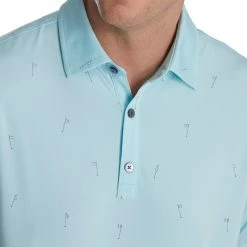 FootJoy 18 Holes Print Lisle Self Collar Polo -Golf Sales Store footjoy 18 holes print lisle self collar polo azure 03 43294.1673902495