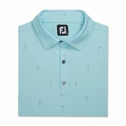 FootJoy 18 Holes Print Lisle Self Collar Polo -Golf Sales Store footjoy 18 holes print lisle self collar polo azure 04 27159.1673903795