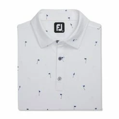 FootJoy 18 Holes Print Lisle Self Collar Polo -Golf Sales Store footjoy 18 holes print lisle self collar polo white 04 55668.1673903059