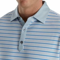 FootJoy Accented Stripe Lisle Self Collar Polo -Golf Sales Store footjoy accented stripe lisle self collar polo dove grey white royal 03 96343.1673904916