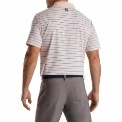 FootJoy Accented Stripe Lisle Self Collar Polo -Golf Sales Store footjoy accented stripe lisle self collar polo quartz pink white graphite 02 72553.1673906120