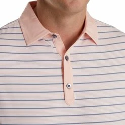 FootJoy Accented Stripe Lisle Self Collar Polo -Golf Sales Store footjoy accented stripe lisle self collar polo quartz pink white graphite 03 42151.1673907367