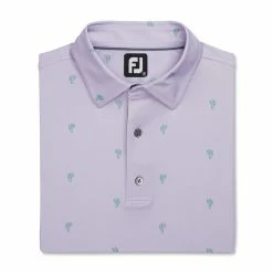 FootJoy Cactus Print Lisle Self Collar Polo -Golf Sales Store footjoy cactus print lisle self collar polo dusty purple 04 81737.1673904885