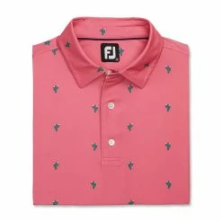 FootJoy Cactus Print Lisle Self Collar Polo -Golf Sales Store footjoy cactus print lisle self collar polo watermelon 04 10748.1673899892