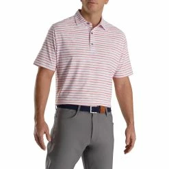 FootJoy Chalk Line Print Stretch Pique Self Collar Polo -Golf Sales Store footjoy chalk line print stretch pique self collar polo white coral 01 79503.1673902288