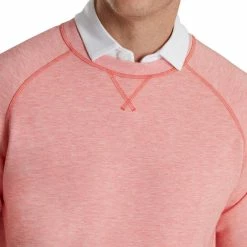 FootJoy French Terry Crewneck -Golf Sales Store footjoy french terry crewneck coral heather 03 52645.1673900667