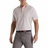 FootJoy Lisle Accented Stripe Self Collar Polo - FJ Logo -Golf Sales Store footjoy lisle accented stripe self collar polo fj logo pink white graphite 02 57483.1673905918