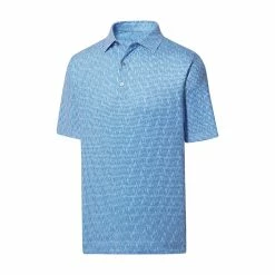 FootJoy Lisle Bead Chain Print Self Collar Polo -Golf Sales Store footjoy lisle bead chain print self collar polo royal white 01 32230.1649086791