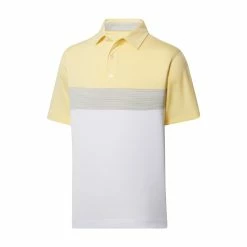 FootJoy Lisle Color Block Self Collar Polo -Golf Sales Store footjoy lisle color block self collar polo lemonade white dove grey 01 43069.1676597080