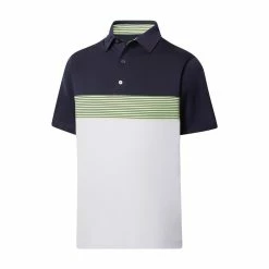 FootJoy Lisle Color Block Self Collar Polo -Golf Sales Store footjoy lisle color block self collar polo navy white sage 01 75931.1676582797