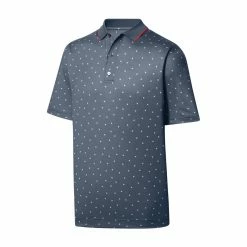FootJoy Lisle Push Play Print Knit Collar Polo -Golf Sales Store footjoy lisle push play print knit collar polo graphite white 01 80028.1648733202