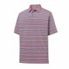 FootJoy Lisle Traditional Stripe Self Collar Polo -Golf Sales Store footjoy lisle traditional stripe self collar polo heather cap red storm blue white 01 35441.1632336829