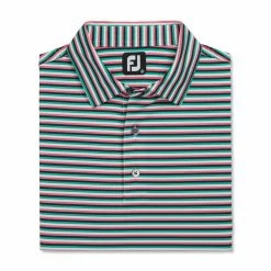 FootJoy Multi Stripe Lisle Self Collar Polo 9 FootJoy Multi Stripe Lisle Self Collar Polo -Golf Sales Store footjoy multi stripe lisle self collar polo white watermelon navy 04 60813.1673899683