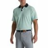 FootJoy Solid Stretch Pique With Stripe Placket Knit Collar Polo -Golf Sales Store footjoy solid stretch pique with stripe placket knit collar polo sage 01 23495.1673903313