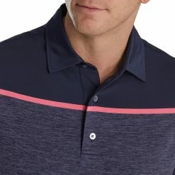 FootJoy Spacedye Block Lisle Self Collar Polo -Golf Sales Store footjoy spacedye block lisle self collar polo navy 03 25483.1673901588