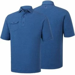 FootJoy Spun Poly Chest Pocket Polo - Self Collar - Closeout 11 FootJoy Spun Poly Chest Pocket Polo - Self Collar - Closeout -Golf Sales Store footjoy spun poly chest pocket polo self collar heather indigo 01 22965.1632420481