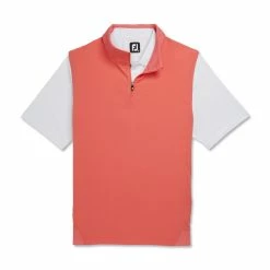 FootJoy Stretch Woven Vest With Knit Accents -Golf Sales Store footjoy stetch woven vest with knit accents coral 04 15386.1673903325