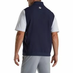 FootJoy Stretch Woven Vest With Knit Accents -Golf Sales Store footjoy stetch woven vest with knit accents navy 02 24814.1673901543