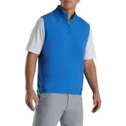 FootJoy Stretch Woven Vest With Knit Accents -Golf Sales Store footjoy stetch woven vest with knit accents royal 01 24055.1673901376