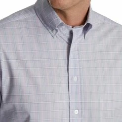 FootJoy Super Soft Woven Plaid Shirt -Golf Sales Store footjoy super soft woven plaid shirt dusty purple white azure 03 07441.1671652337
